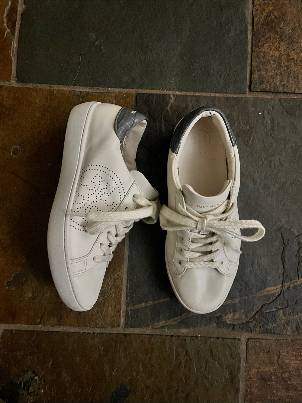 Tory Burch White Leather Howell Court